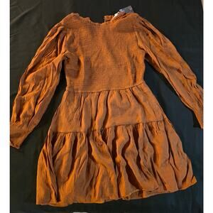 New Burnt Orange Baby Doll Style Dress - Size L